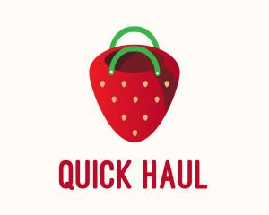 Cute Strawberry Bag  logo design