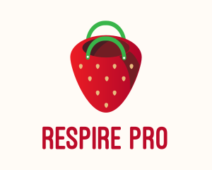 Cute Strawberry Bag  logo design