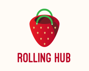 Cute Strawberry Bag  logo design