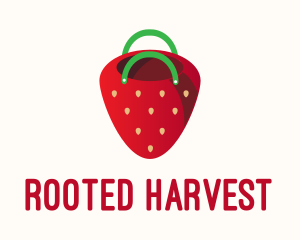 Cute Strawberry Bag  logo design