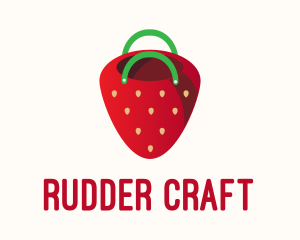 Cute Strawberry Bag  logo design