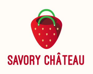 Cute Strawberry Bag  logo design