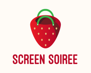 Cute Strawberry Bag  logo design