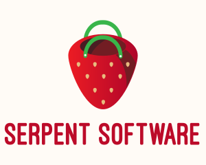 Cute Strawberry Bag  logo design