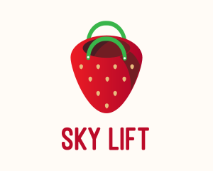 Cute Strawberry Bag  logo design