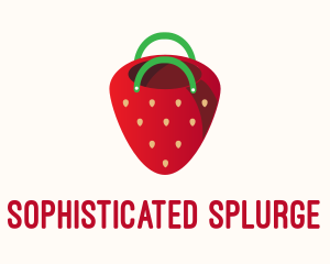 Cute Strawberry Bag  logo design