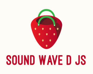 Cute Strawberry Bag  logo design