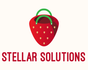 Cute Strawberry Bag  logo design