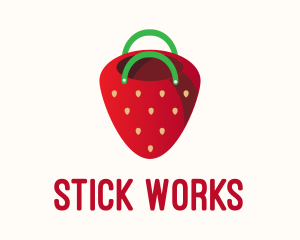 Cute Strawberry Bag  logo design