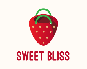 Cute Strawberry Bag  logo design