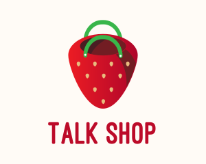 Cute Strawberry Bag  logo design