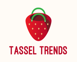 Cute Strawberry Bag  logo design