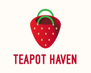 Cute Strawberry Bag  logo design