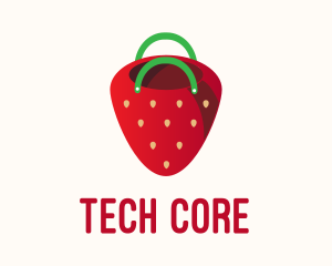 Cute Strawberry Bag  logo design