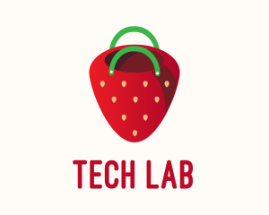 Cute Strawberry Bag  logo design