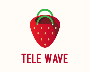 Cute Strawberry Bag  logo design