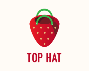 Cute Strawberry Bag  logo design