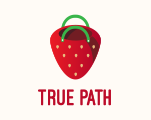 Cute Strawberry Bag  logo design