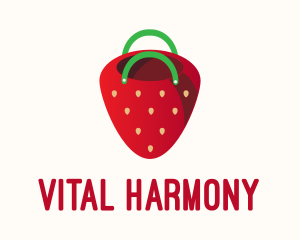 Cute Strawberry Bag  logo design