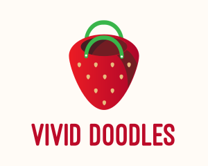 Cute Strawberry Bag  logo design