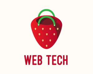 Cute Strawberry Bag  logo design