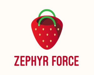 Cute Strawberry Bag  logo design