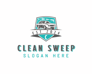 Car Wash Pressure Washer Cleaning logo design