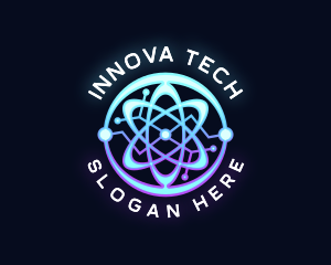 Tech Atom Chemistry logo design