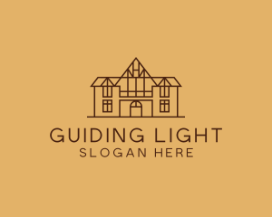 Traditional House Structure Landmark logo design