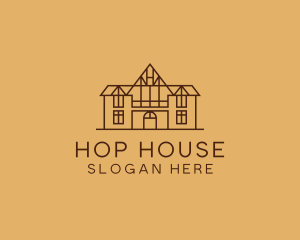 Traditional House Structure Landmark logo design