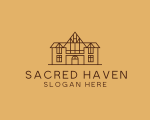 Traditional House Structure Landmark logo