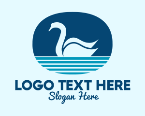 Blue Pond Swan  logo design