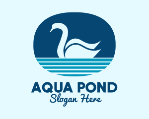Blue Pond Swan  logo design
