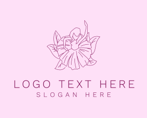 Lady Flower Dress logo design