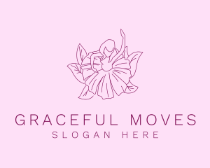 Lady Flower Dress logo design