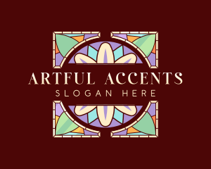 Floral Art Stained Glass logo design