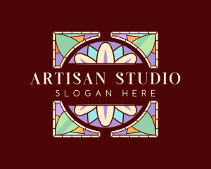 Floral Art Stained Glass logo design