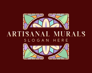 Floral Art Stained Glass logo design