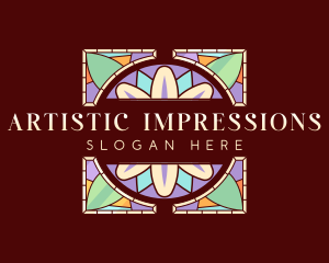 Floral Art Stained Glass logo design