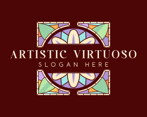 Floral Art Stained Glass logo design