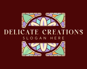 Floral Art Stained Glass logo design