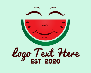 Happy Watermelon Fruit  logo design