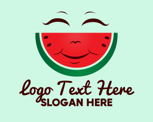 Happy Watermelon Fruit  Logo