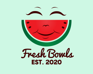 Happy Watermelon Fruit  logo design