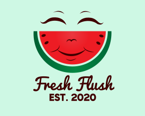 Happy Watermelon Fruit  logo design