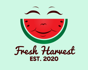 Happy Watermelon Fruit  logo design