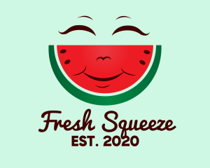 Happy Watermelon Fruit  logo design