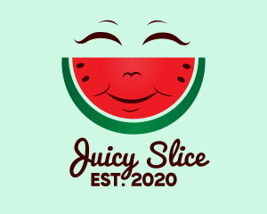 Happy Watermelon Fruit  logo design