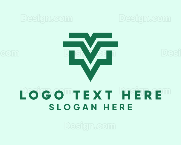 Modern Geometric Letter V Logo