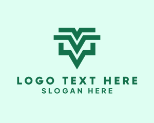 Modern Geometric Letter V  logo